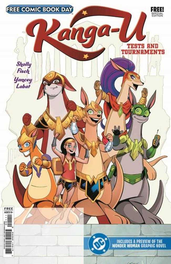 Comic book cover featuring anthropomorphic animals with a superhero theme, including 'Kanga-U' and 'Wonder Woman'.