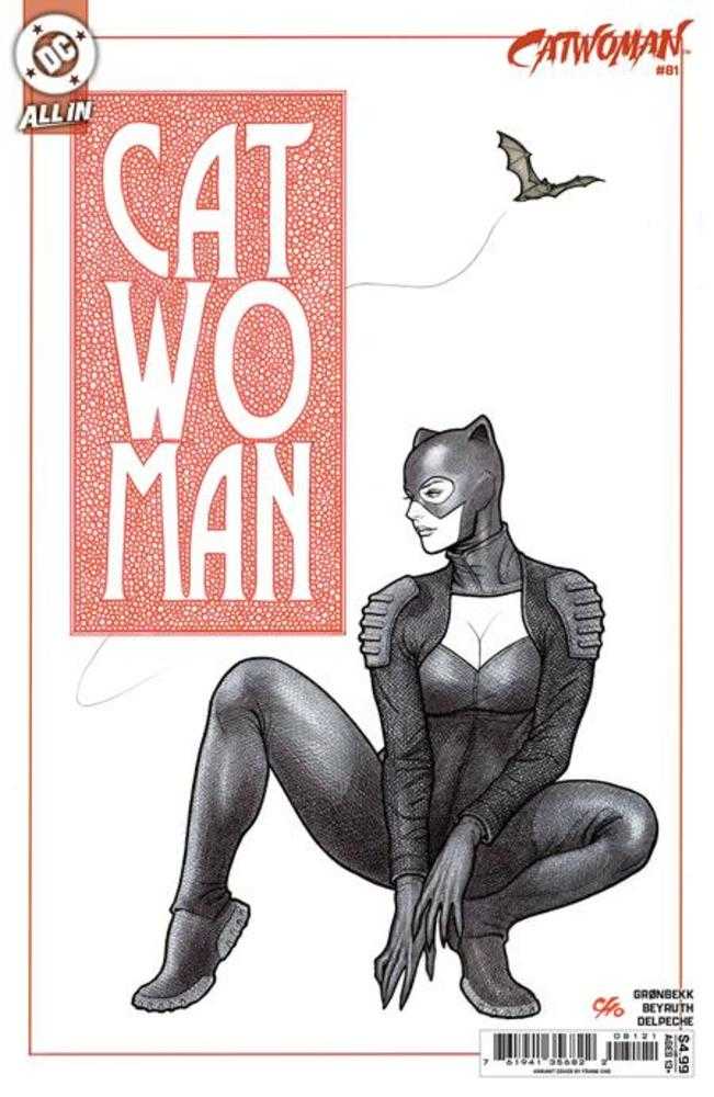 Comic book cover featuring Catwoman in a black suit with a red 'All In' banner.