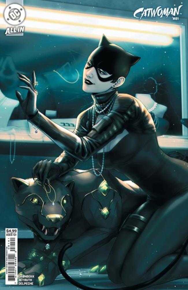Comic book cover featuring Catwoman in a dark alleyway with a panther.