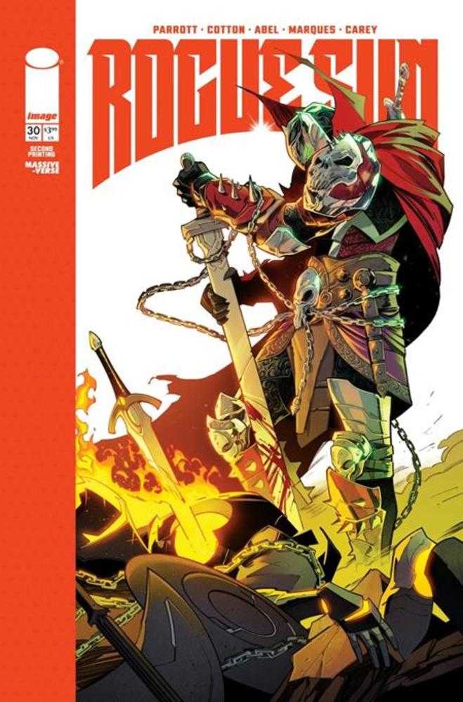 Comic book cover featuring a warrior with a sword and 'Rogue Sun' title