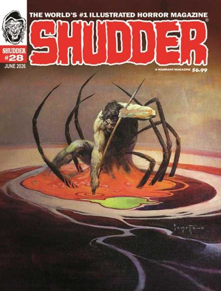 Cover of 'Shudder' magazine featuring a horror-themed illustration.