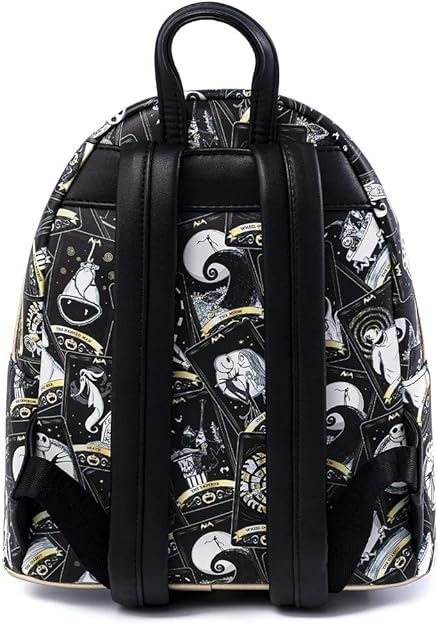 Loungefly Disney Nightmare Before Christmas Tarot Card AOP Womens Double Strap Shoulder Bag Purse