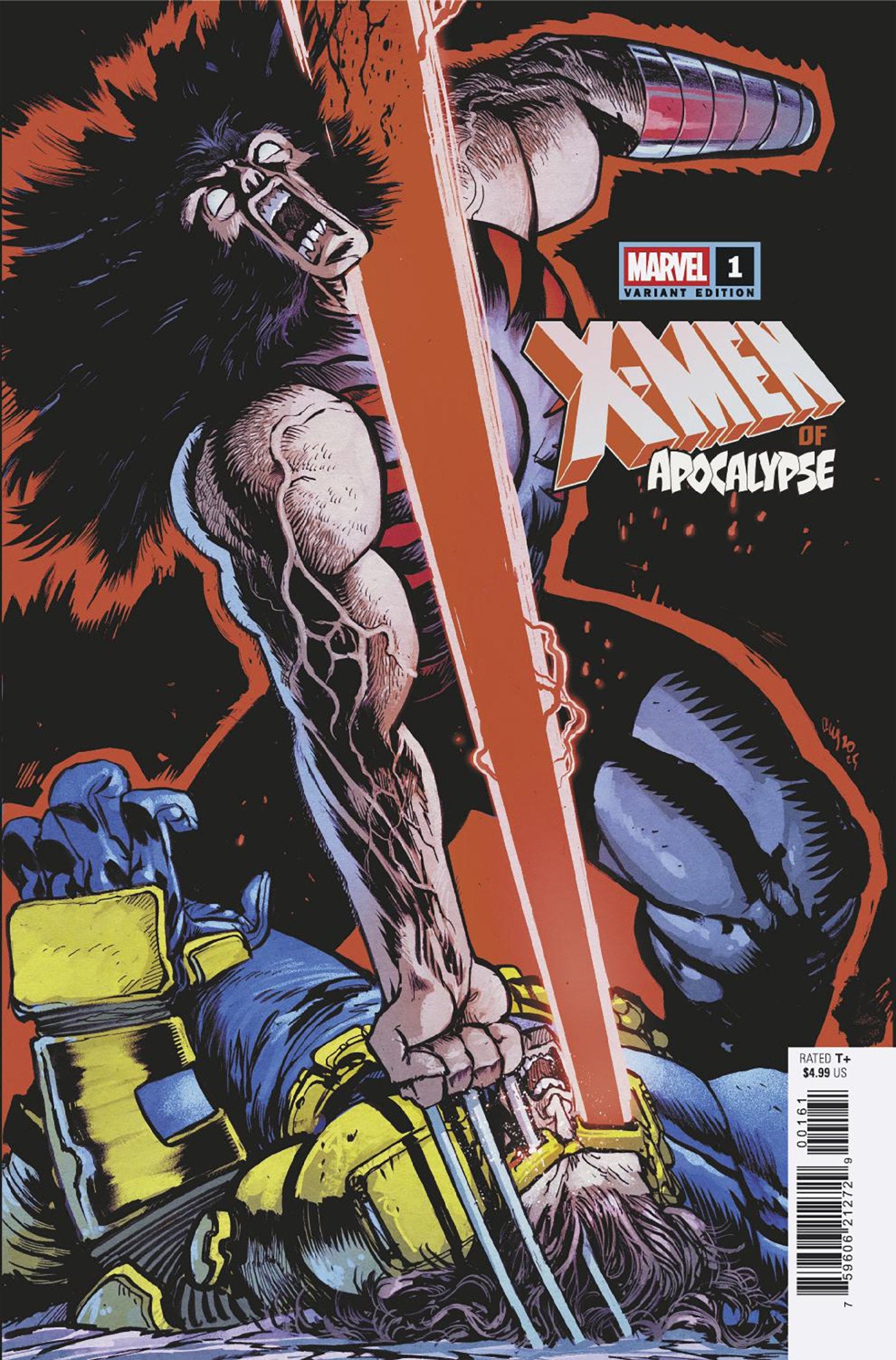 Comic book cover featuring X-Men with a dark and intense background