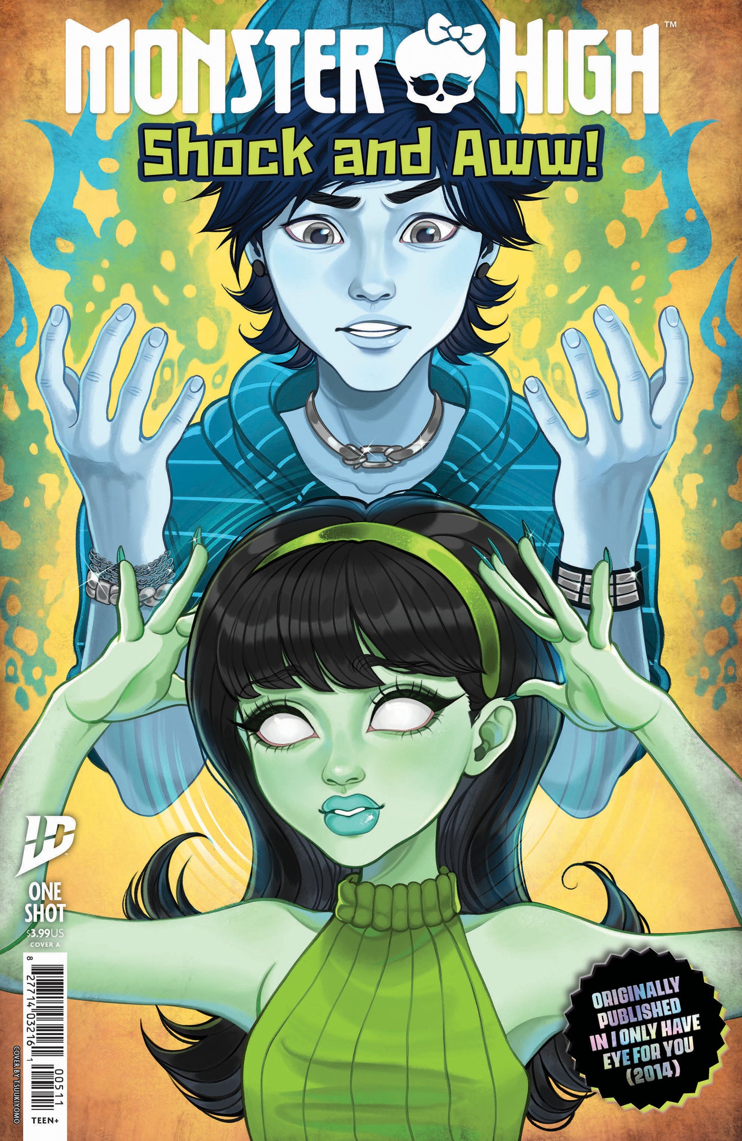 Monster High comic book cover with two characters on a colorful background