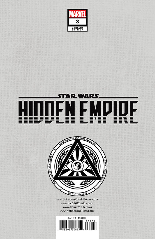 Star Wars: Hidden Empire #3 Unknown Comics Patch Zircher Exclusive Virgin Var (02/08/2023)