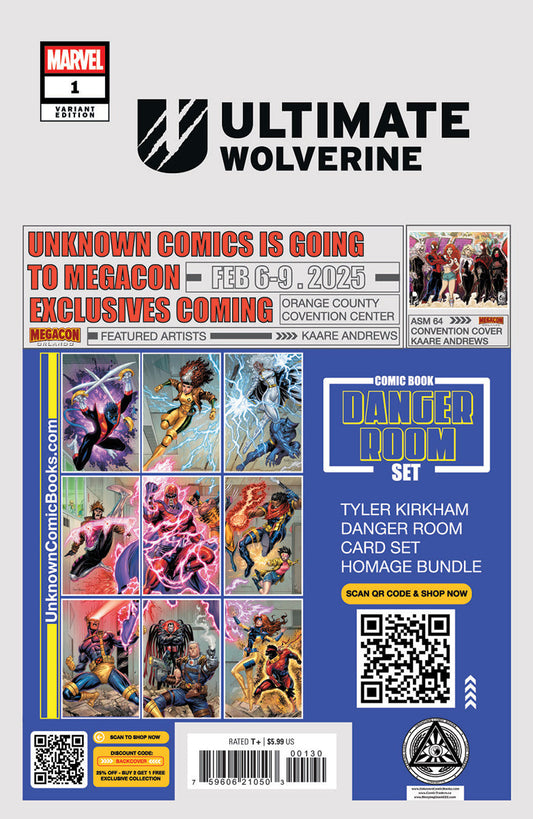 Promotional flyer for 'Ultimate Wolverine' with Marvel logo and promotional text.
