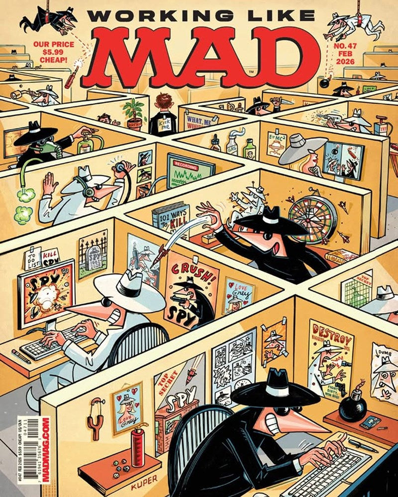 Cover of 'Working Like MAD' magazine with cartoon office scene and Mad Magazine logo.