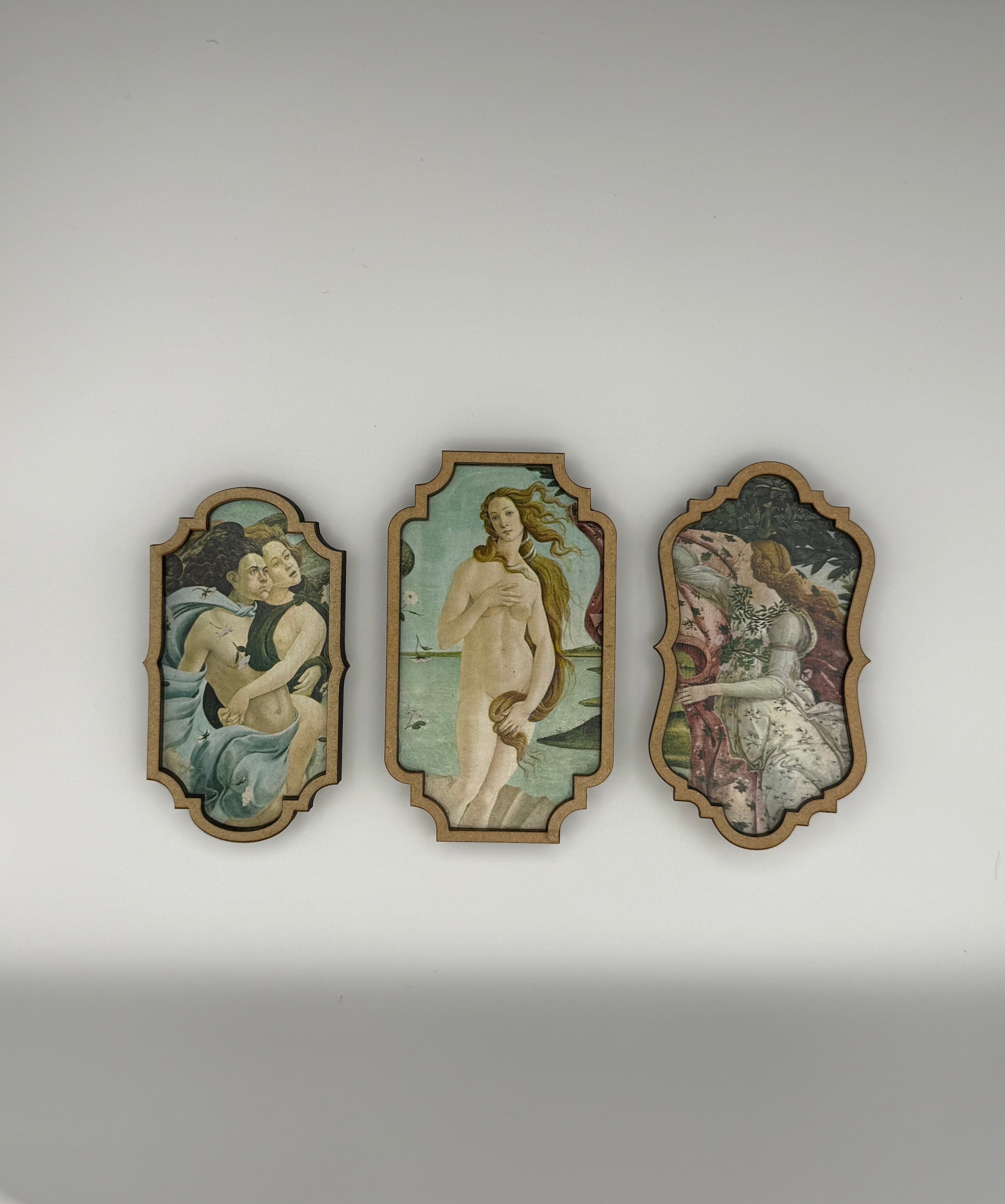 Renaissance Art Wooden Magnet Set of 3