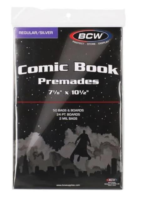 Premade Silver Bag And Boards (Pack Of 50)