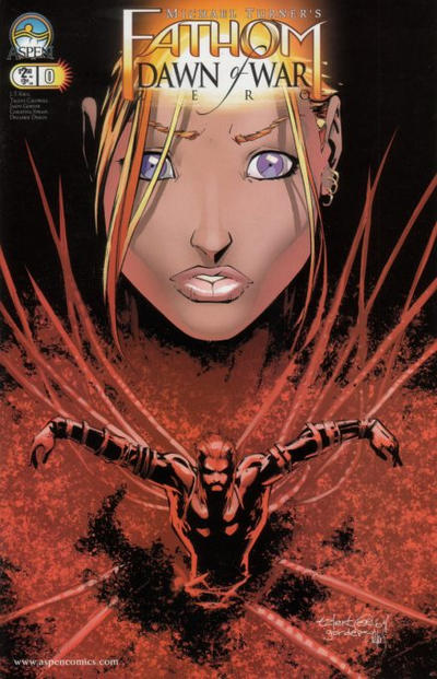 Comic book cover featuring a character with long hair and a red background