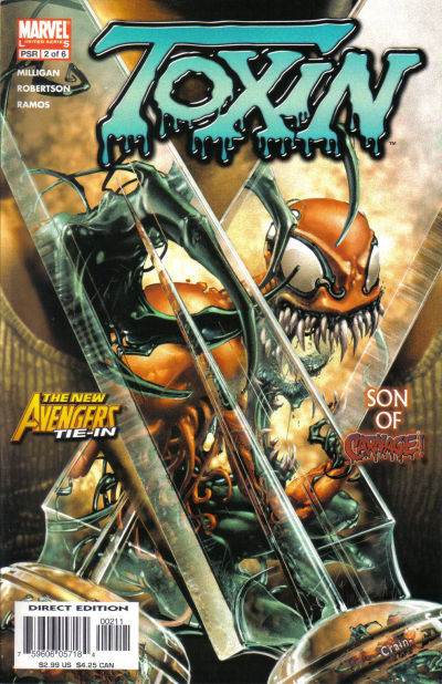 Comic book cover featuring a character with a menacing expression and the title 'Toxin'.