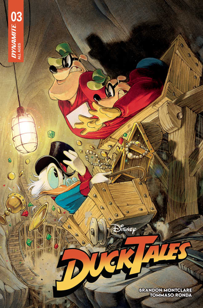 Cover of DuckTales featuring animated characters Scrooge McDuck and his nephews Huey, Dewey, and Louie, with a focus on a criminal scheme involving a jail setting.