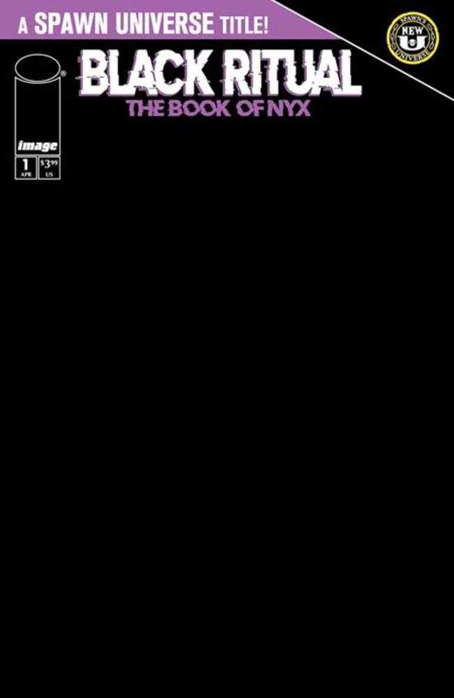 Comic book cover of 'Black Ritual: The Book of Nyx' with a black background and white text.