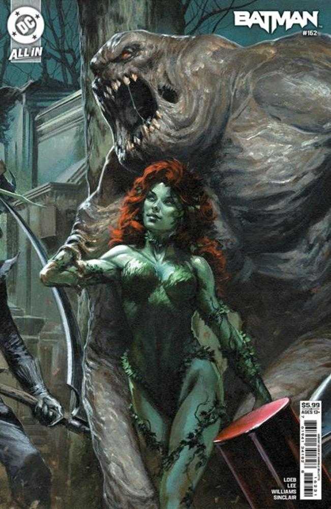 Comic book cover featuring a large creature and a woman with red hair in a cityscape.