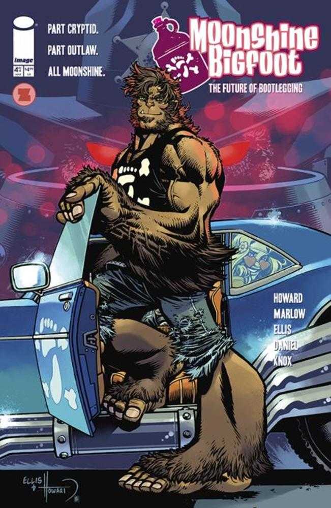 Comic book cover featuring a bear-like character with 'Moonshine Bigfoot' branding.