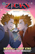 Cover of an anime book titled 'Zicky' with two characters facing each other on a pink background.