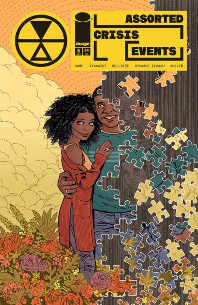 Comic book cover with a couple embracing and a puzzle piece design, featuring the Image Comics logo.