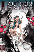 Comic book cover titled 'The Author Immortal' with a stylized illustration of a character holding a weapon.