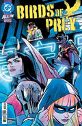 Comic book cover of 'Birds of Prey' featuring superheroines with dynamic poses.
