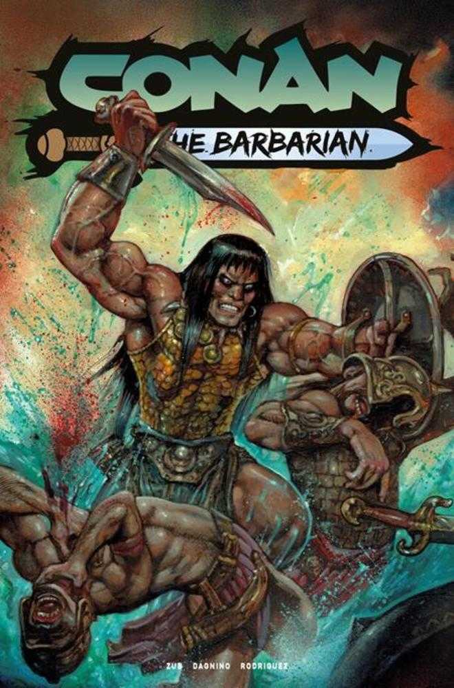 Comic book cover featuring Conan the Barbarian with a colorful background