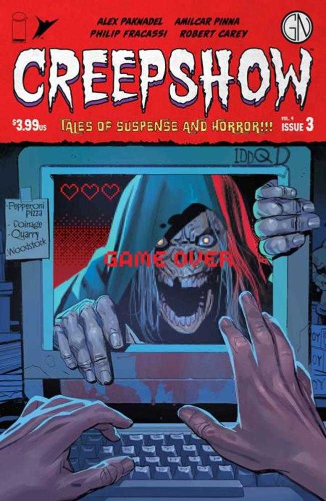 Comic book cover of 'Creepshow' with a horror-themed scene on a computer screen.