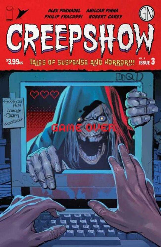Comic book cover of 'Creepshow' with a horror-themed scene on a computer screen.