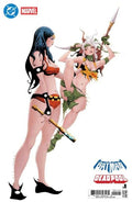 Comic book cover featuring two characters with 'Marvel' and 'DC' logos.