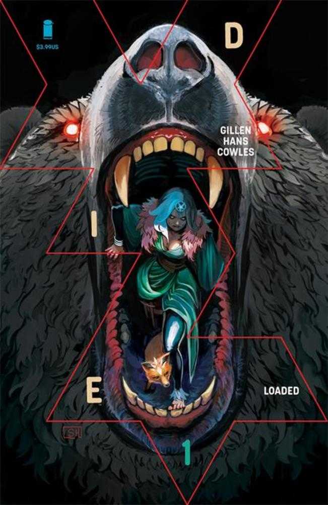 Illustrated cover of a comic book with a large creature and a character inside its mouth.