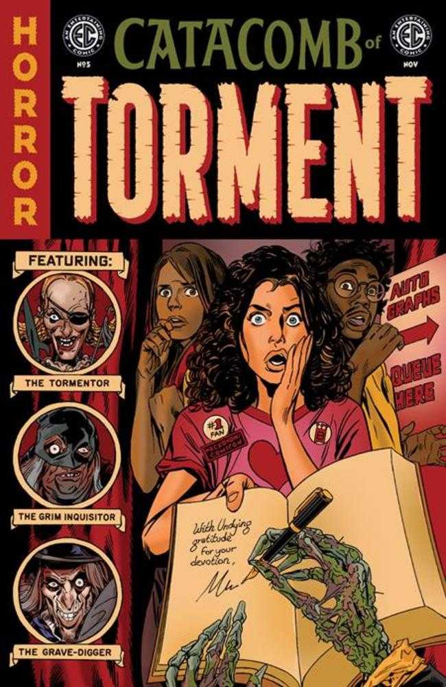 Comic book cover titled 'Catacomb of Torment' featuring characters and horror elements.