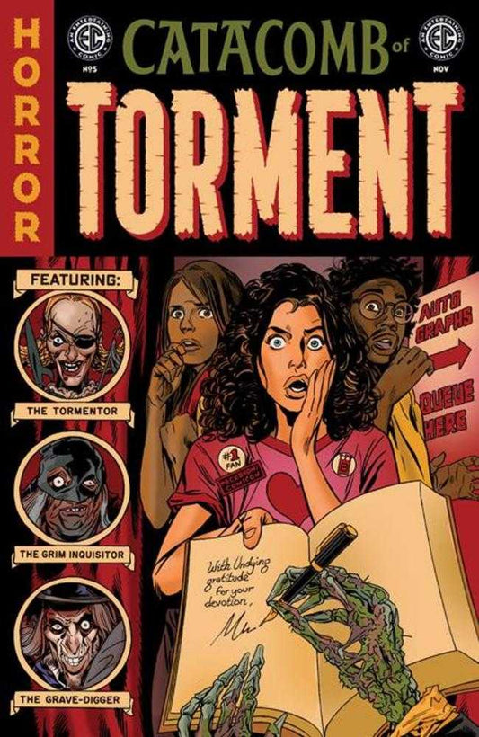 Comic book cover titled 'Catacomb of Torment' featuring characters and horror elements.