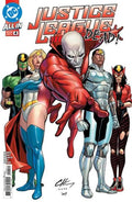 Comic book cover featuring characters from 'Justice League' with the title 'All In: Justice League Dead'.