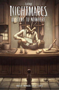Cover of 'Little Nightmares: Descent to Nowhere' with a character in a kitchen setting.