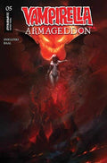 Comic book cover featuring Vampirella in a dramatic pose with a large red mouth above her.