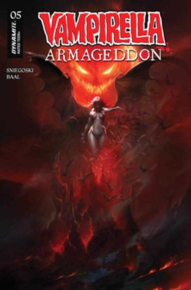 Comic book cover featuring Vampirella in a dramatic pose with a large red mouth above her.