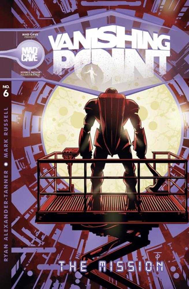 Comic book cover of 'Vanishing Point' with a character on a platform.
