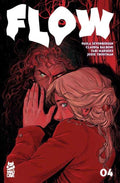 Comic book cover titled 'Flow' with two characters in red tones on a black background.