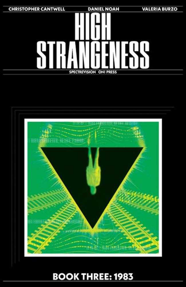 Book cover of 'High Strangeness' with a green and black design on a black background