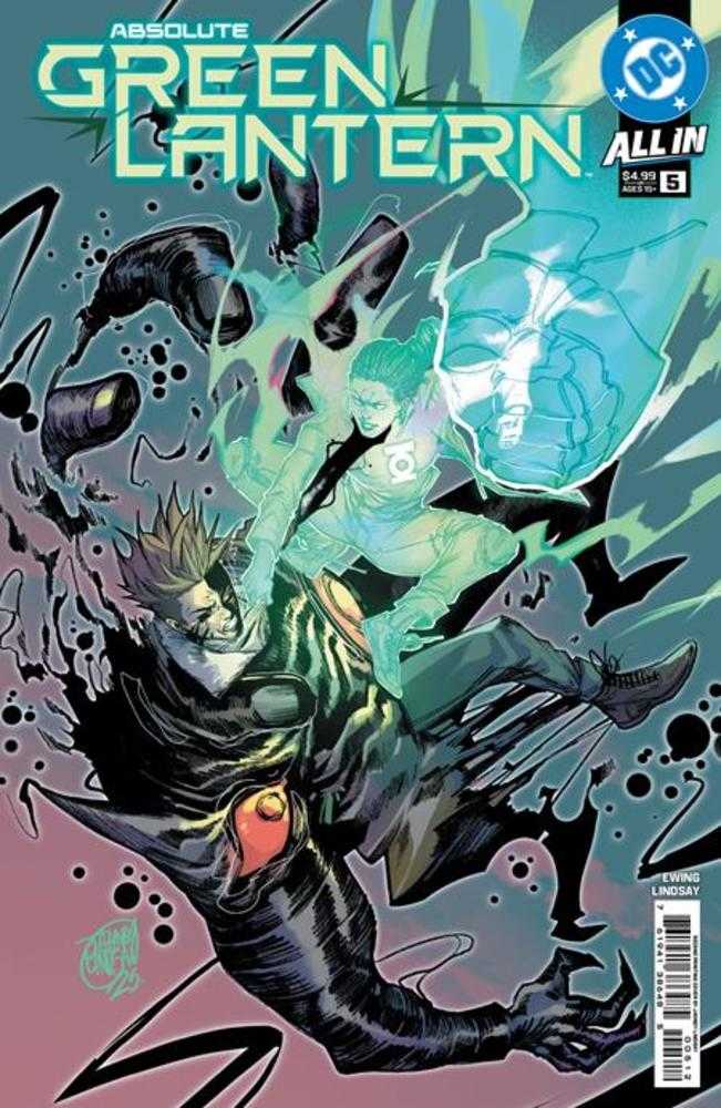 Comic book cover featuring Green Lantern and an enemy, with DC logo.