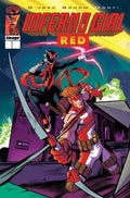 Comic book cover featuring two characters in action poses with a colorful background.