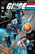Comic book cover featuring astronauts and a robot with 'G.I. Joe' branding.