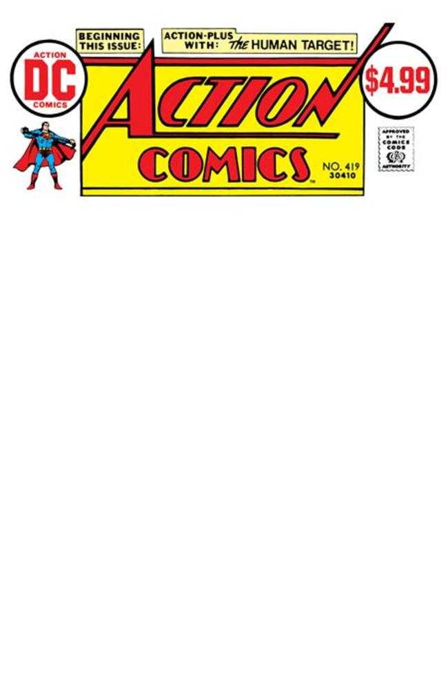 Action Comics #419 Facsimile Edition Cover C Blank Card Stock Variant