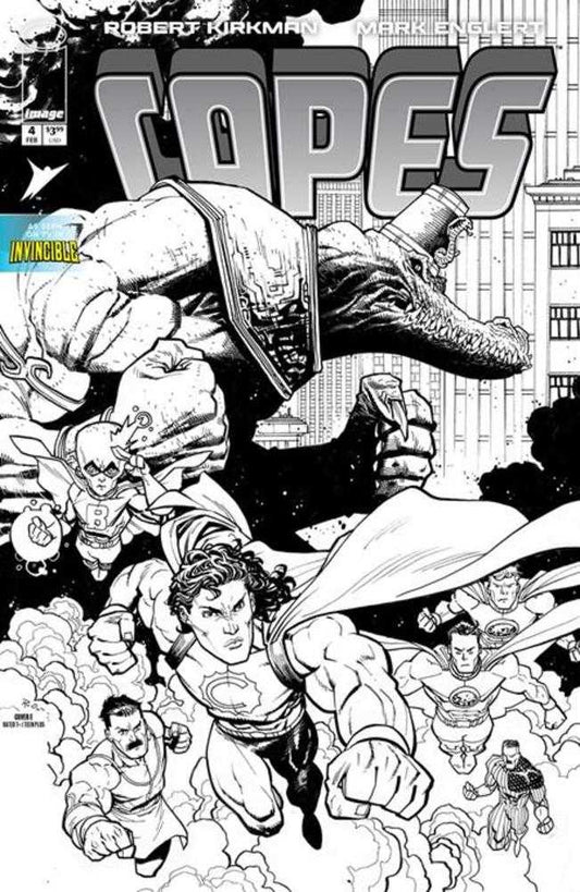 Invincible Universe Capes #4 Cover E 1 in 50 Ryan Ottley Black & White Variant