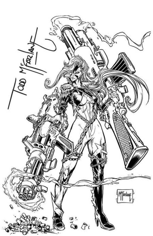 Spawn Scorched #50 Cover G Inc 1:250 Todd McFarlane Signed Black & White Inks Variant