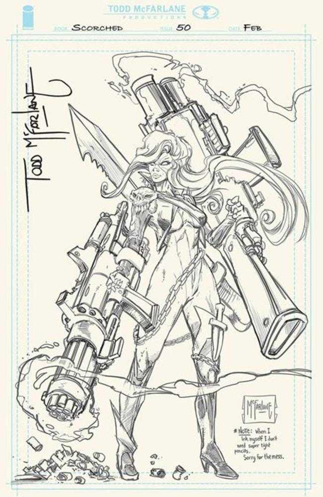 Spawn Scorched #50 Cover H Inc 1:1000 Todd McFarlane Virgin Signed W Sketch Variant