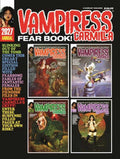 Cover of 'Vampiress Carmilla Fear Book' with multiple magazine cover images and promotional text.