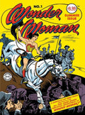 Comic book cover featuring Wonder Woman on a horse with a yellow background
