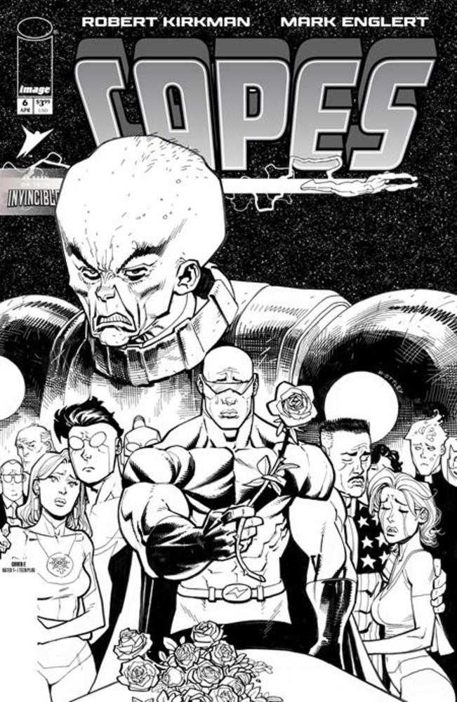 Invincible Universe Capes #6 Cover E 1 in 50 Ryan Ottley Black & White Variant