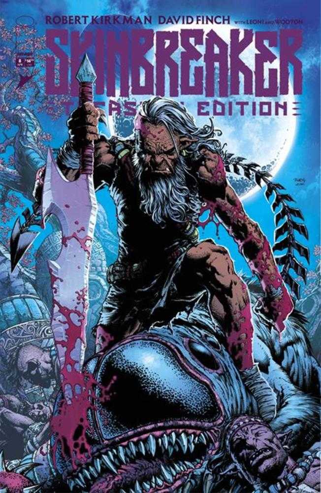 Comic book cover featuring a warrior with a sword against a dark background