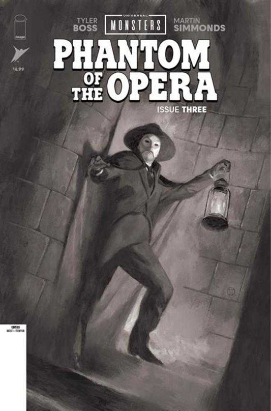 Universal Monsters Phantom Of The Opera #3 (Of 4) Cover D 1 in 25 Julian Totino Tedesco Black & White Classic Horror Variant