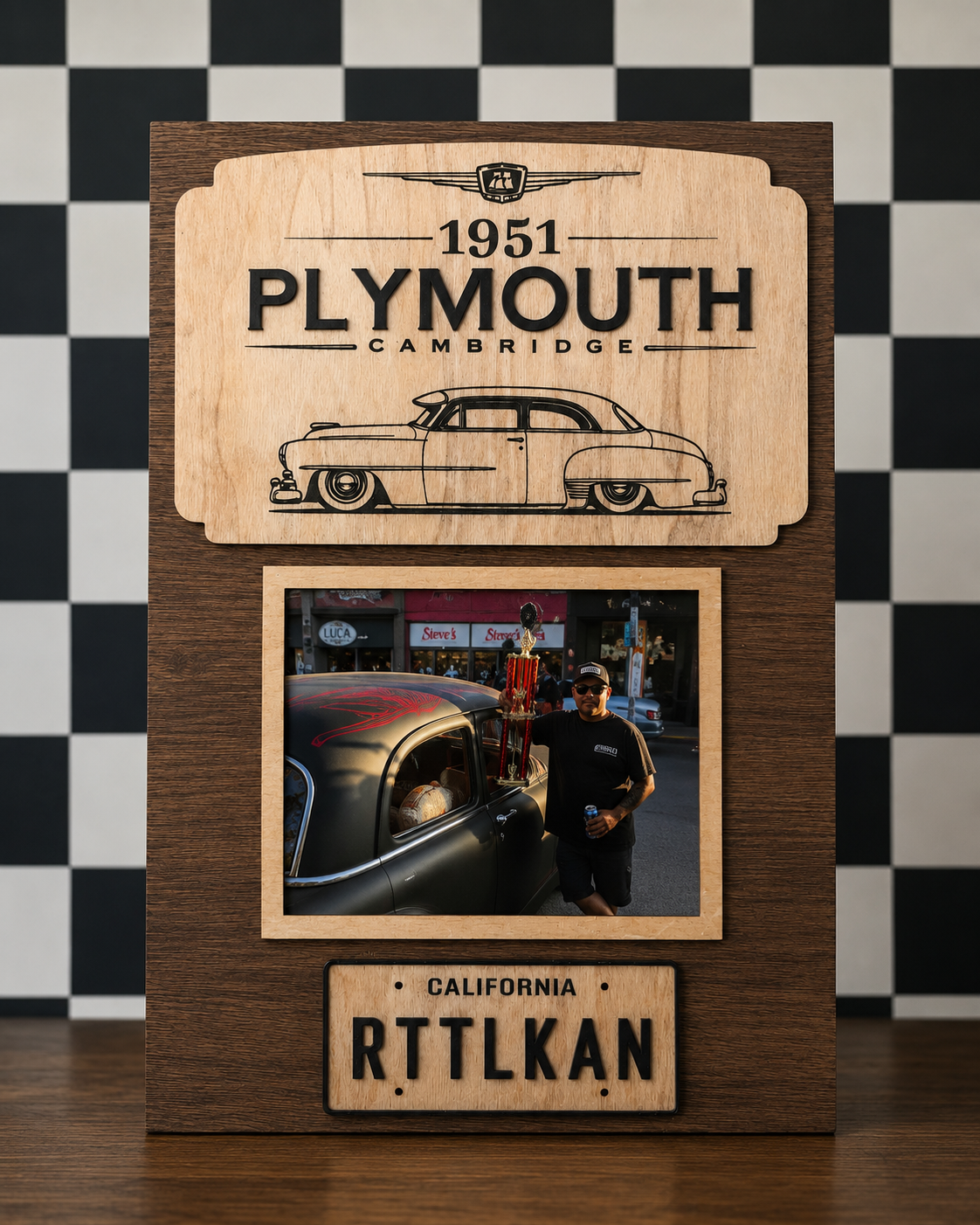 Personalized Classic Car Photo Plaque